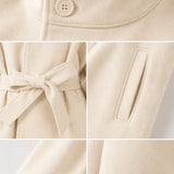 Cape manteau chic et ceinturée à col montant pour femme