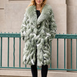 Manteau oversize mi-long femme en fausse fourrure luxueuse