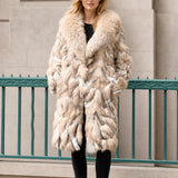 Manteau oversize mi-long femme en fausse fourrure luxueuse