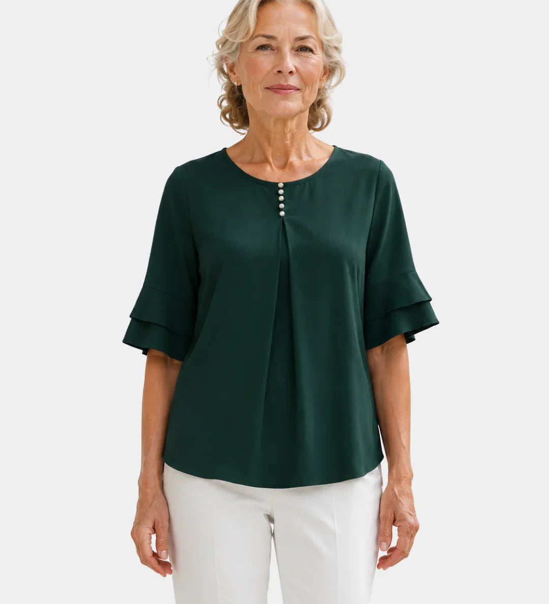 Hadelinde | Blouse sophistiquée Boutonné