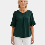 Hadelinde | Blouse sophistiquée Boutonné
