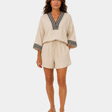Garsende | Blouse légère et fluide courte et ensemble