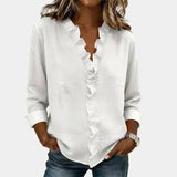 Flavie | Blouse à col en V avec élégante Volants