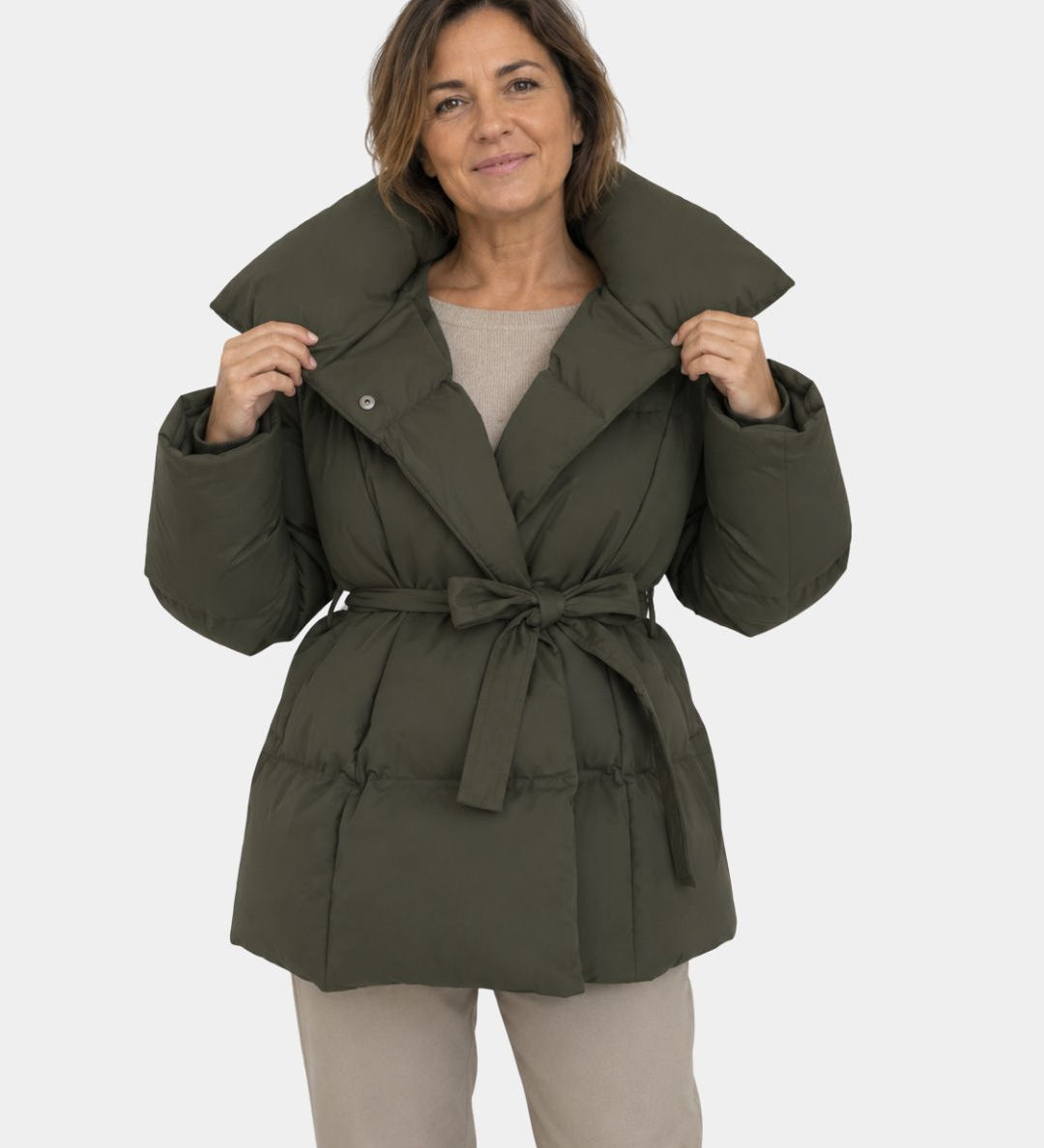 Alixène | Veste matelassée femme avec ceinture à la taille