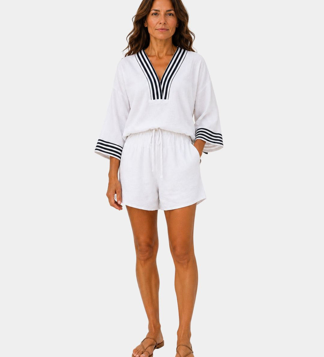 Garsende | Blouse légère et fluide courte et ensemble