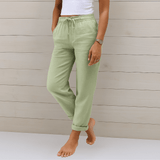Sara | Pantalon haut de gamme en lin avec Confortable élastique Waistband