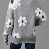 Thea | Pull chic à col en V fleuri