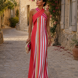 Arceline | Robe avec encolure croisée dans le dos