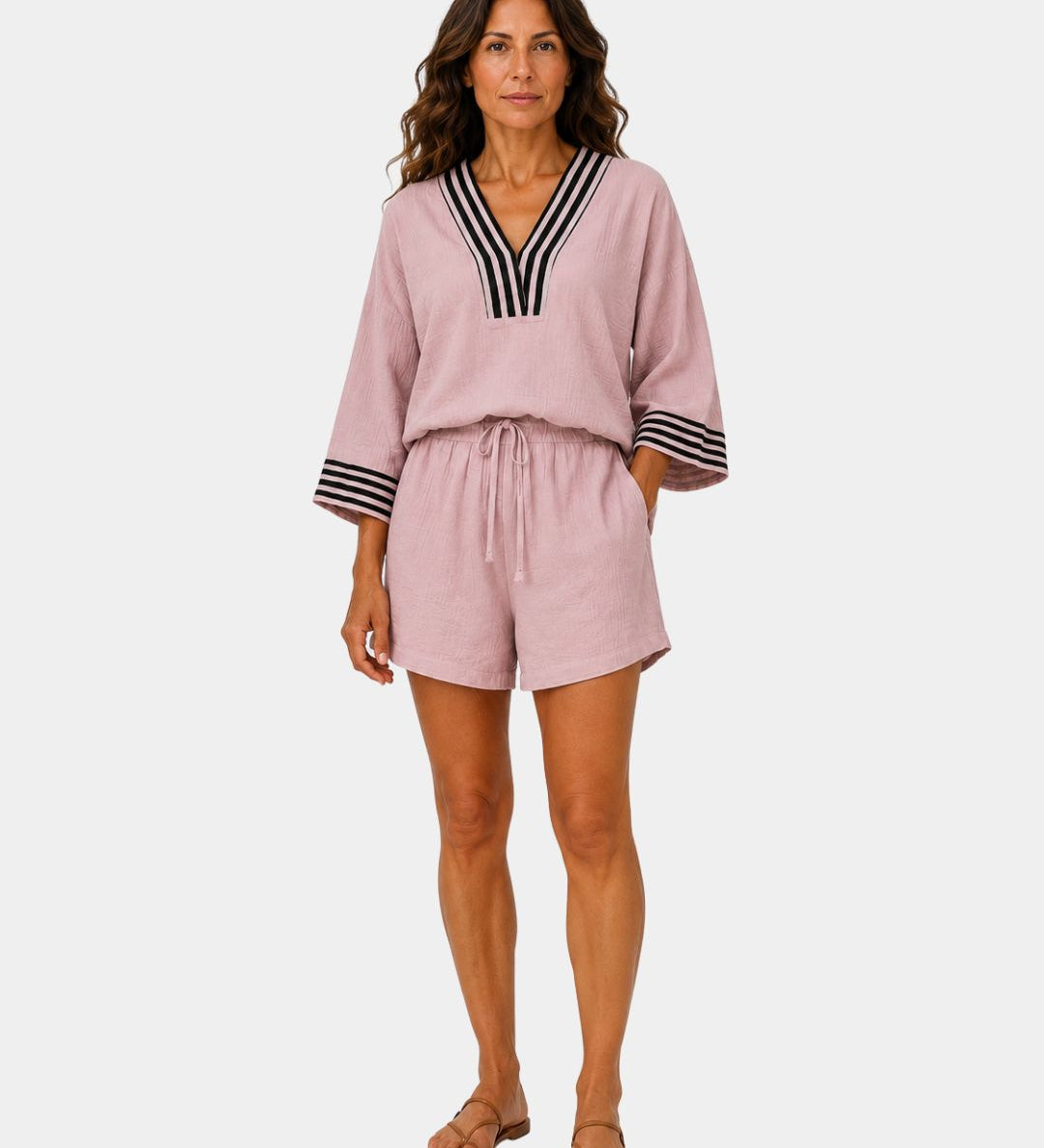 Garsende | Blouse légère et fluide courte et ensemble