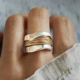 Maria | Bague ornée de fils dorés