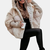 Gabriela | Doudoune oversize à capuche avec motif patchwork