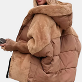 Gabriela | Doudoune oversize à capuche avec motif patchwork