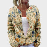 Cláudia | Veste avec Automne motif fleuri