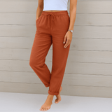 Sara | Pantalon haut de gamme en lin avec Confortable élastique Waistband