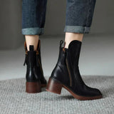 Valorine | Bottes classiques noir en cuir Cheville