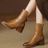 Valorine | Bottes classiques noir en cuir Cheville
