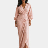 Sidonie | Robe longue rose et minimaliste