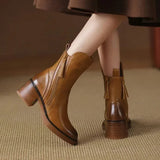 Valorine | Bottes classiques noir en cuir Cheville
