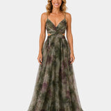 Giselle | Robe longue élégante à motif fleuri