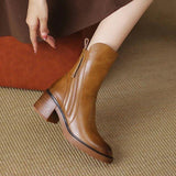 Valorine | Bottes classiques noir en cuir Cheville