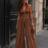 Héluise | Combinaison marron en mousseline