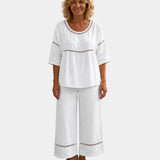Ensemble Élégant frais: assorti blouse et Pantalon