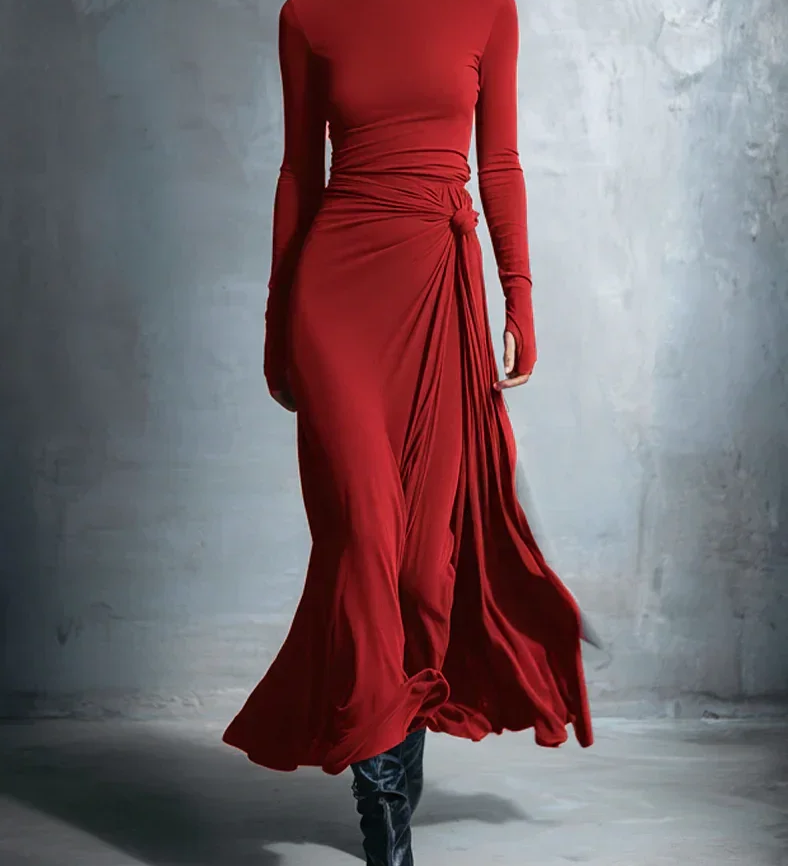 Renee | Robe longue élégante au drapé raffiné