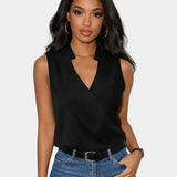 Blouse Camille à col en V