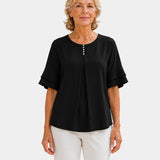 Hadelinde | Blouse sophistiquée Boutonné