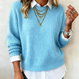 Pull À col patchwork