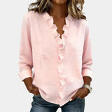 Flavie | Blouse à col en V avec élégante Volants