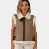 Adalsinde | Gilet femme sans manches avec finition en fausse fourrure