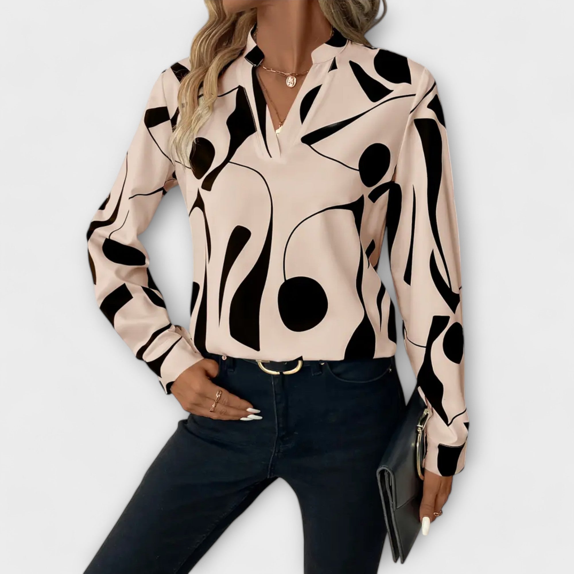 Joana | Blouse sophistiquée à manches longues avec Col V profond
