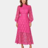 Yvette | Robe élégante dentelle midi