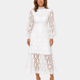 Yvette | Robe élégante dentelle midi
