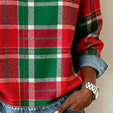 Erica – Femme Flannel SWEAT À CAPUCHE avec denim détails