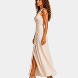 Edmée | Robe midi à encolure croisée