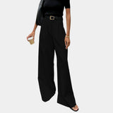 Flore | Pantalon uni à jambes larges sans ceinture