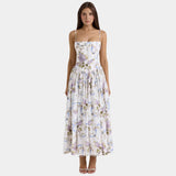 Oriane | Robe élégante fleuri maxi