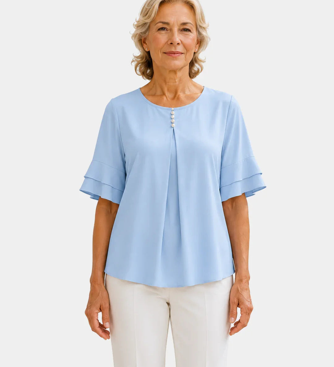 Hadelinde | Blouse sophistiquée Boutonné