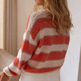 Julietta | Pull rose poudré Rayé