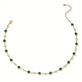 Victory | Collier avec pierre émeraude verte