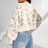 Avia | Gilet Douillet à imprimé léopard à manches bouffantes