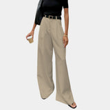 Flore | Pantalon uni à jambes larges sans ceinture