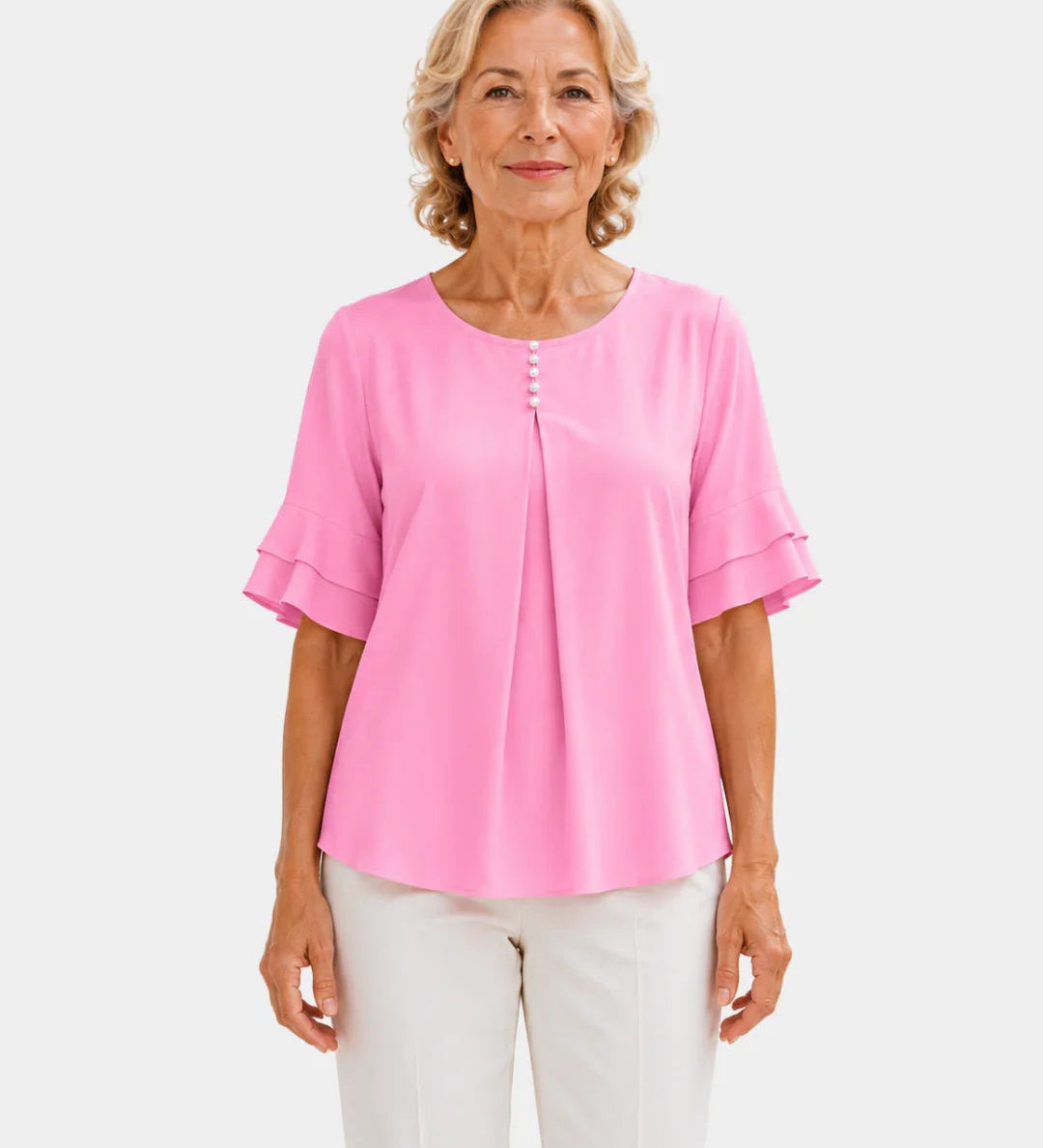 Hadelinde | Blouse sophistiquée Boutonné