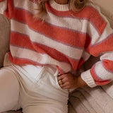 Julietta | Pull rose poudré Rayé