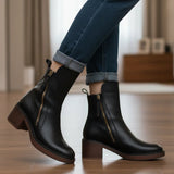 Valorine | Bottes classiques noir en cuir Cheville