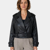 Aigline | Trench court en similicuir