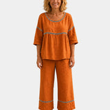 Ensemble Élégant frais: assorti blouse et Pantalon