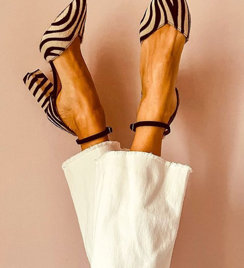Zebrina™ | Sandales à imprimé zèbre avec à talon moyen